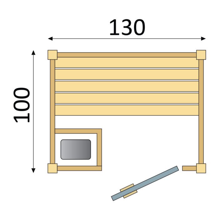 Binnensauna massief SK100 - Afbeelding 2