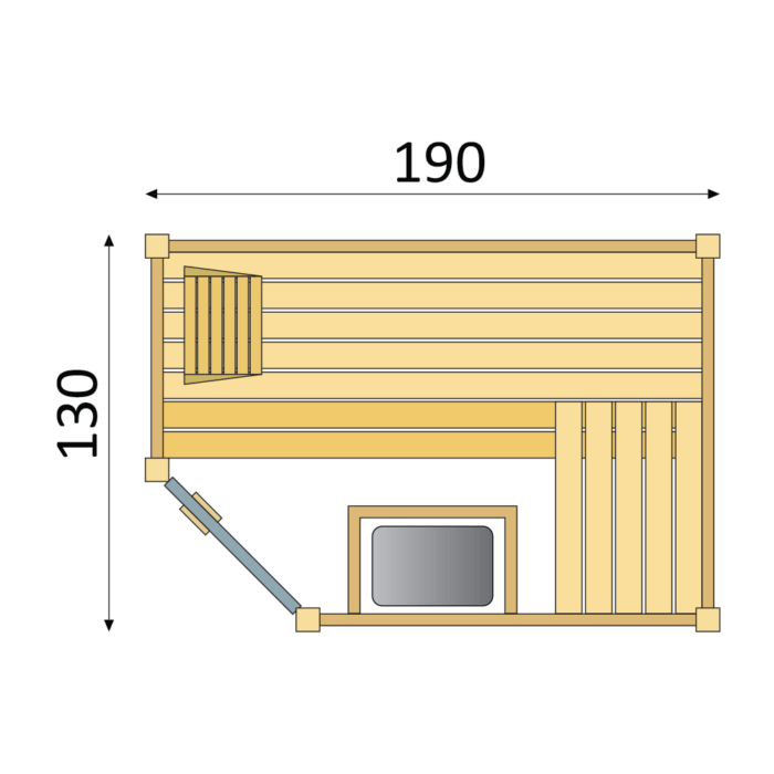 Binnensauna massief SK400 hoek - Afbeelding 2