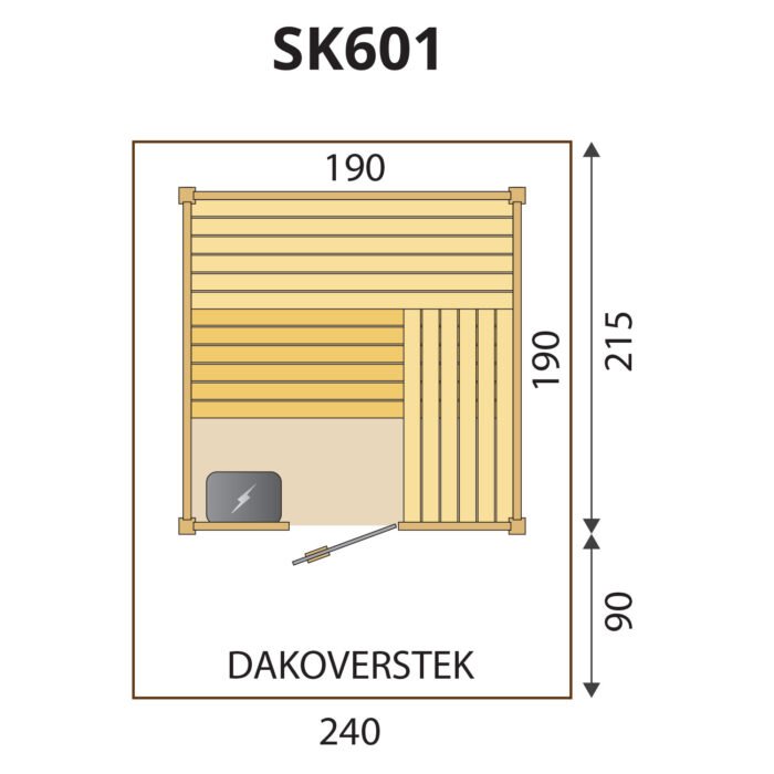 Buitensauna massief SK601 - Afbeelding 2
