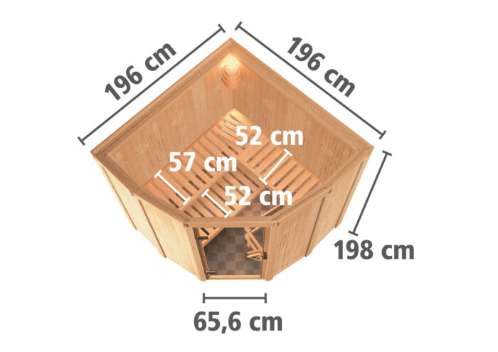 Sauna "Simara 1" met gebronsde deur - Afbeelding 12