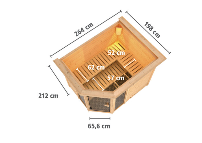 Sauna "Sinai 3" met dakkraag - Afbeelding 13