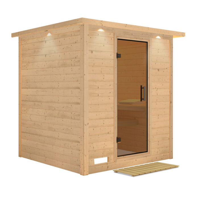 Sauna "Mojave" met grafietkleurige deur en dakkraag - Afbeelding 13
