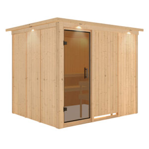 Sauna "Gobin" met grafietkleurige deur en dakkraag