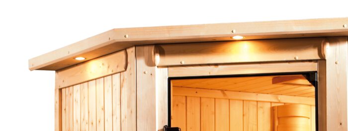 Sauna "Daria" met grafietkleurige deur en dakkraag - Afbeelding 5