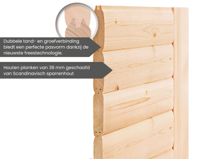 Sauna "Sonara" met grafietkleurige deur en dakkraag - Afbeelding 8