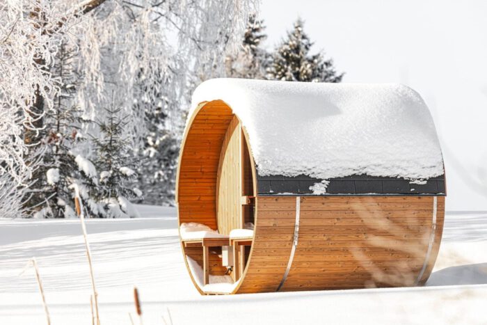 Barrelsauna 225 met zitje Thermowood - Afbeelding 12