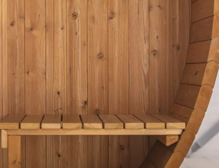 Barrelsauna 225 met zitje Thermowood - Afbeelding 7